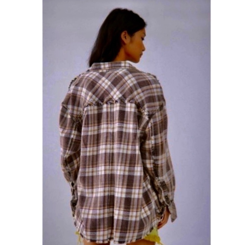 BDG Urban Outfitters Plaid Oversized Crop Shirt Small - Picture 2 of 12